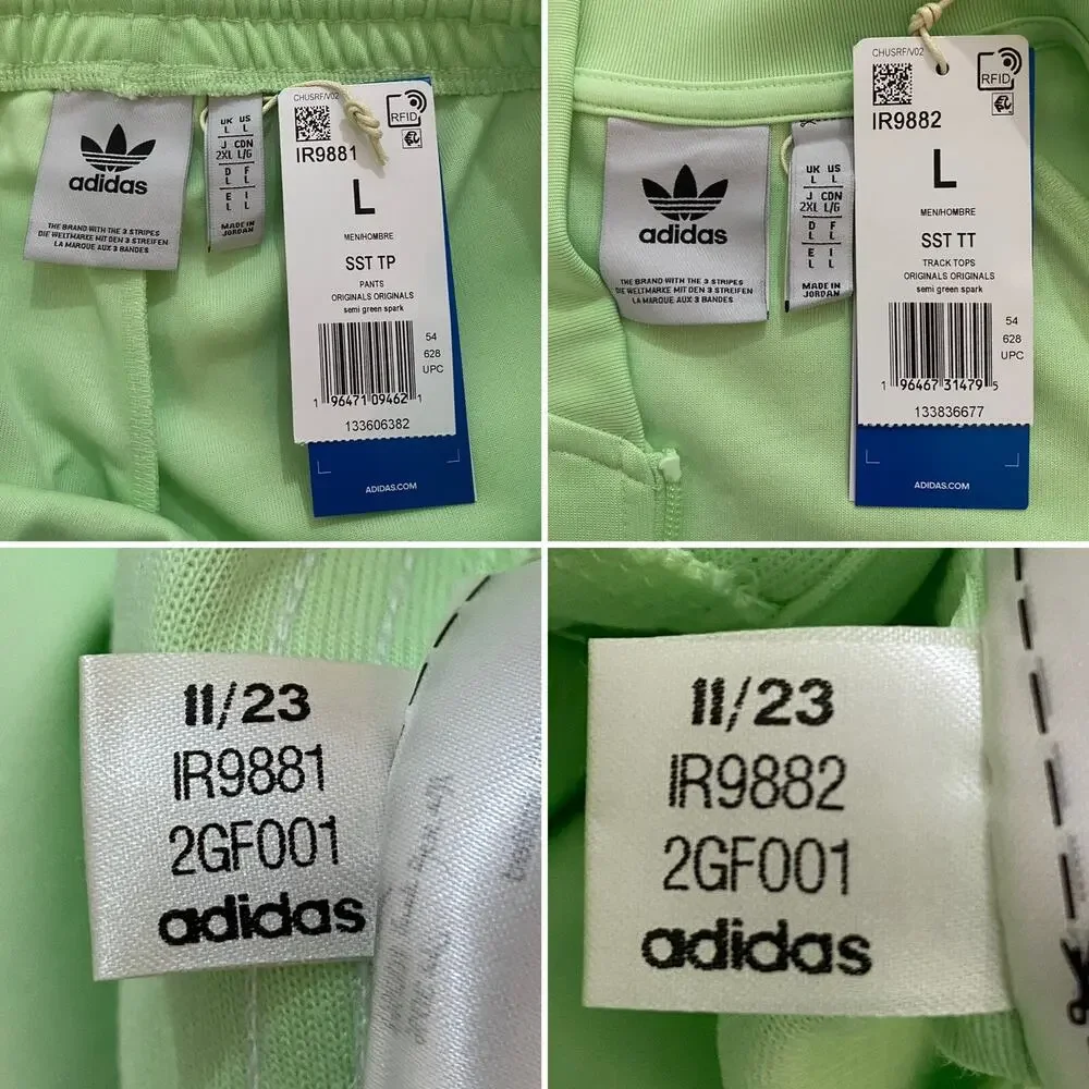Adidas Originals Classics Superstar Tracksuit Semi Green Spark White Size L